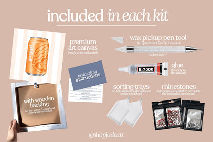 Orange Cream Poppi Bedazzle Canvas Kit