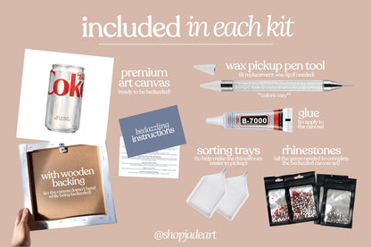 Minimal Diet Cola Bedazzle Canvas Kit