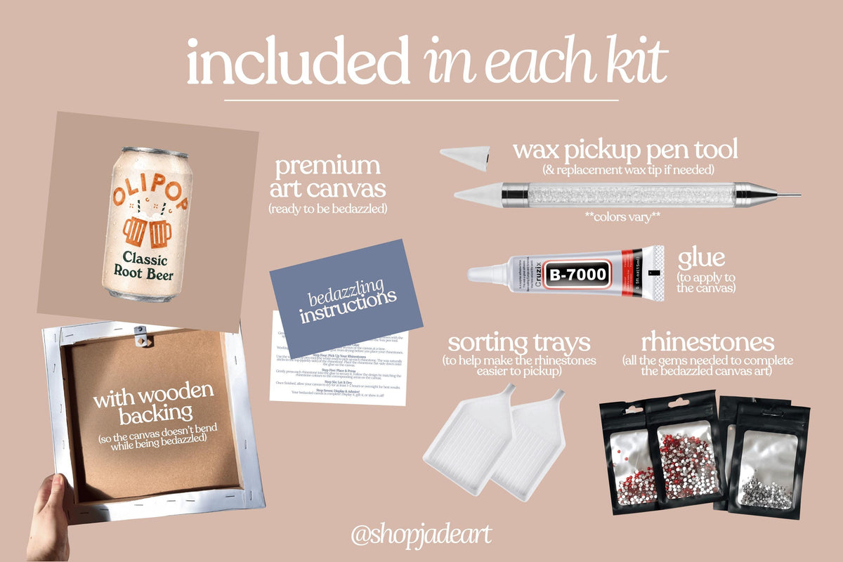 Root Beer Olipop Bedazzle Canvas Kit