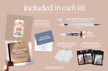 Root Beer Olipop Bedazzle Canvas Kit