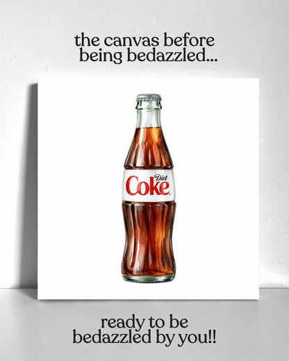Diet Cola Glass Bottle Bedazzle Canvas Kit