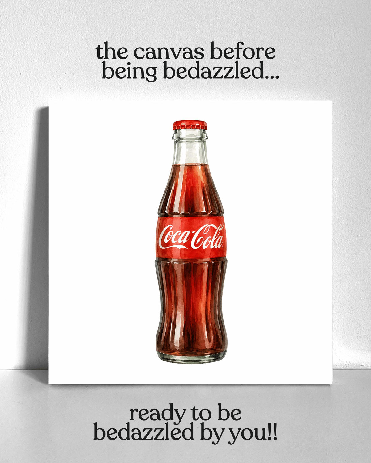 Soda Glass Bottle Bedazzle Canvas Kit