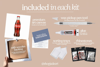 Soda Glass Bottle Bedazzle Canvas Kit