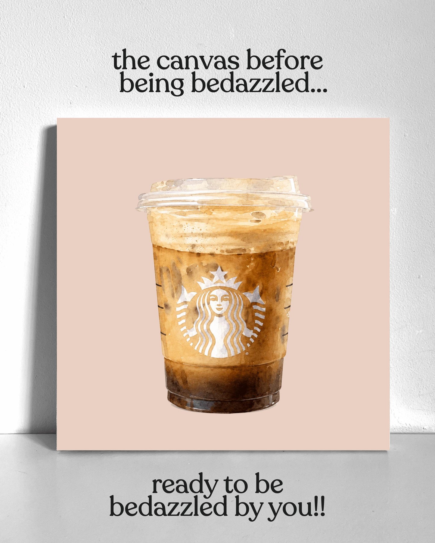 Iced Coffee Bedazzle Canvas Kit