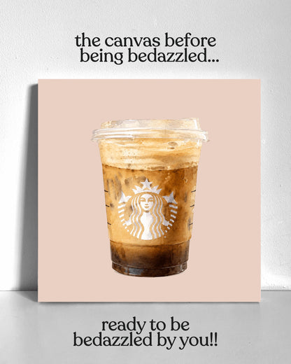 Iced Coffee Bedazzle Canvas Kit