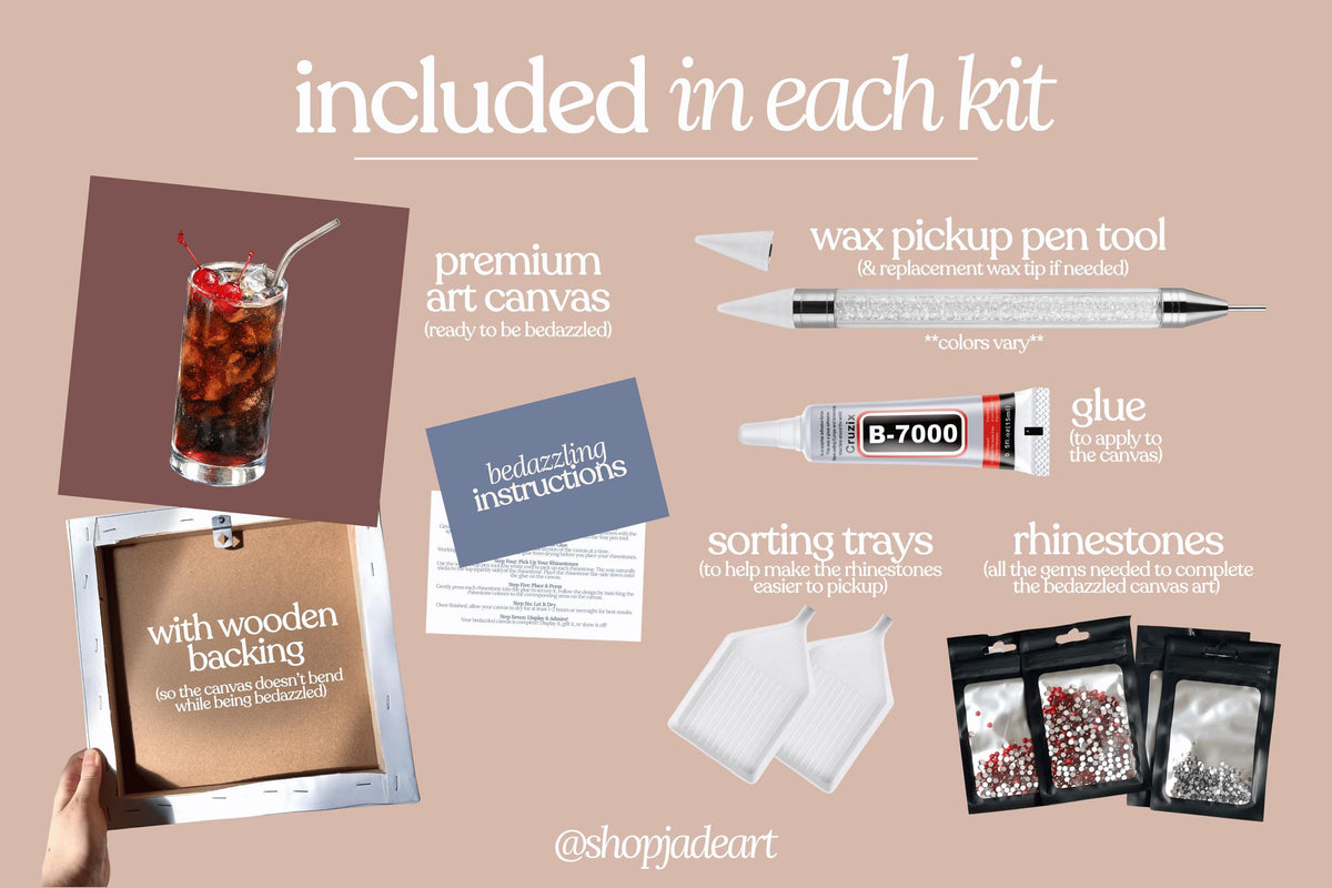 Iced Cherry Soda Bedazzle Canvas Kit
