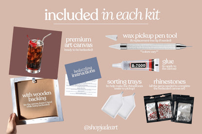 Iced Cherry Soda Bedazzle Canvas Kit