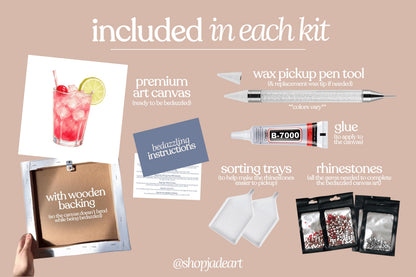 Iced Cherry Lime Drink Bedazzle Canvas Kit