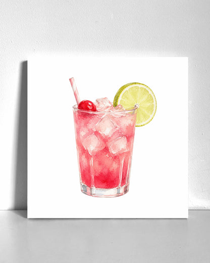 Iced Cherry Lime Drink Bedazzle Canvas Kit