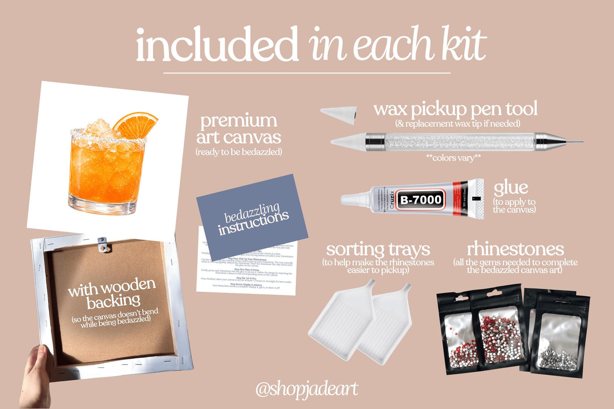Orange Drink Bedazzle Canvas Kit