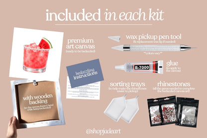Watermelon Drink Bedazzle Canvas Kit