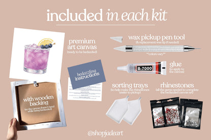 Blueberry Drink Bedazzle Canvas Kit