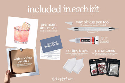 Dessert Drink Bedazzle Canvas Kit