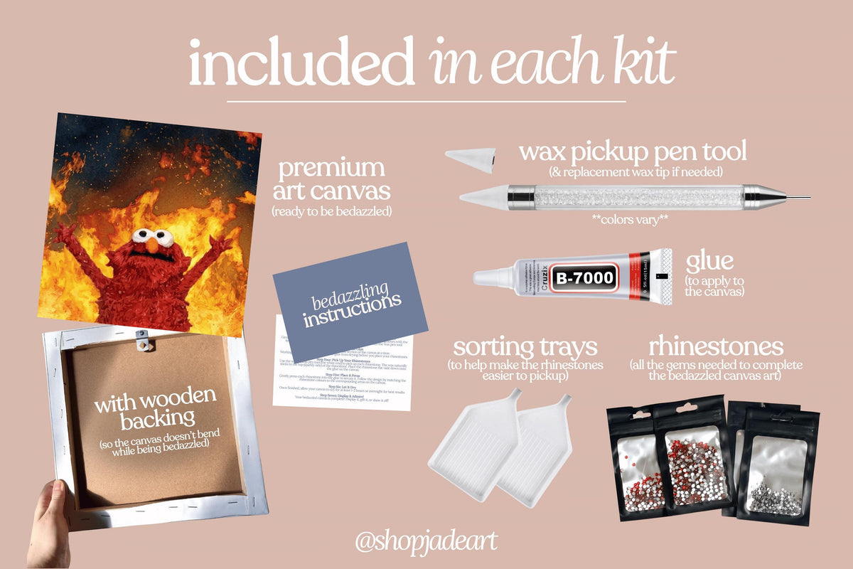 Fire Meme Bedazzle Canvas Kit