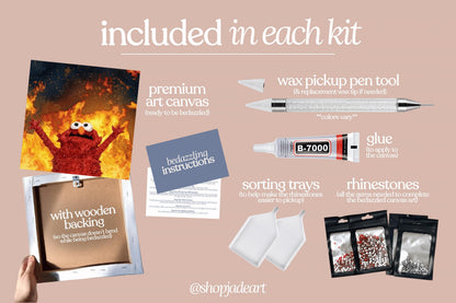 Fire Meme Bedazzle Canvas Kit
