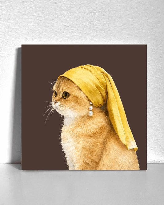 Cat with a Pearl Earring Bedazzle Canvas Kit