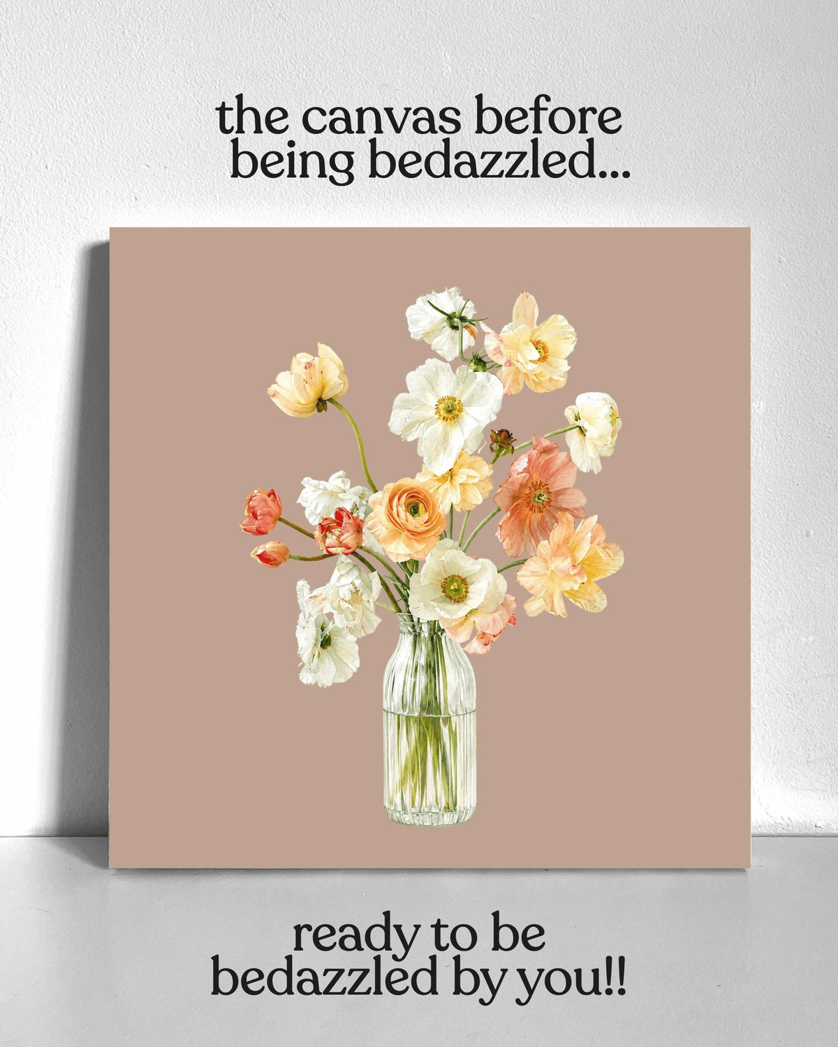 Flower Vase Bedazzle Canvas Kit
