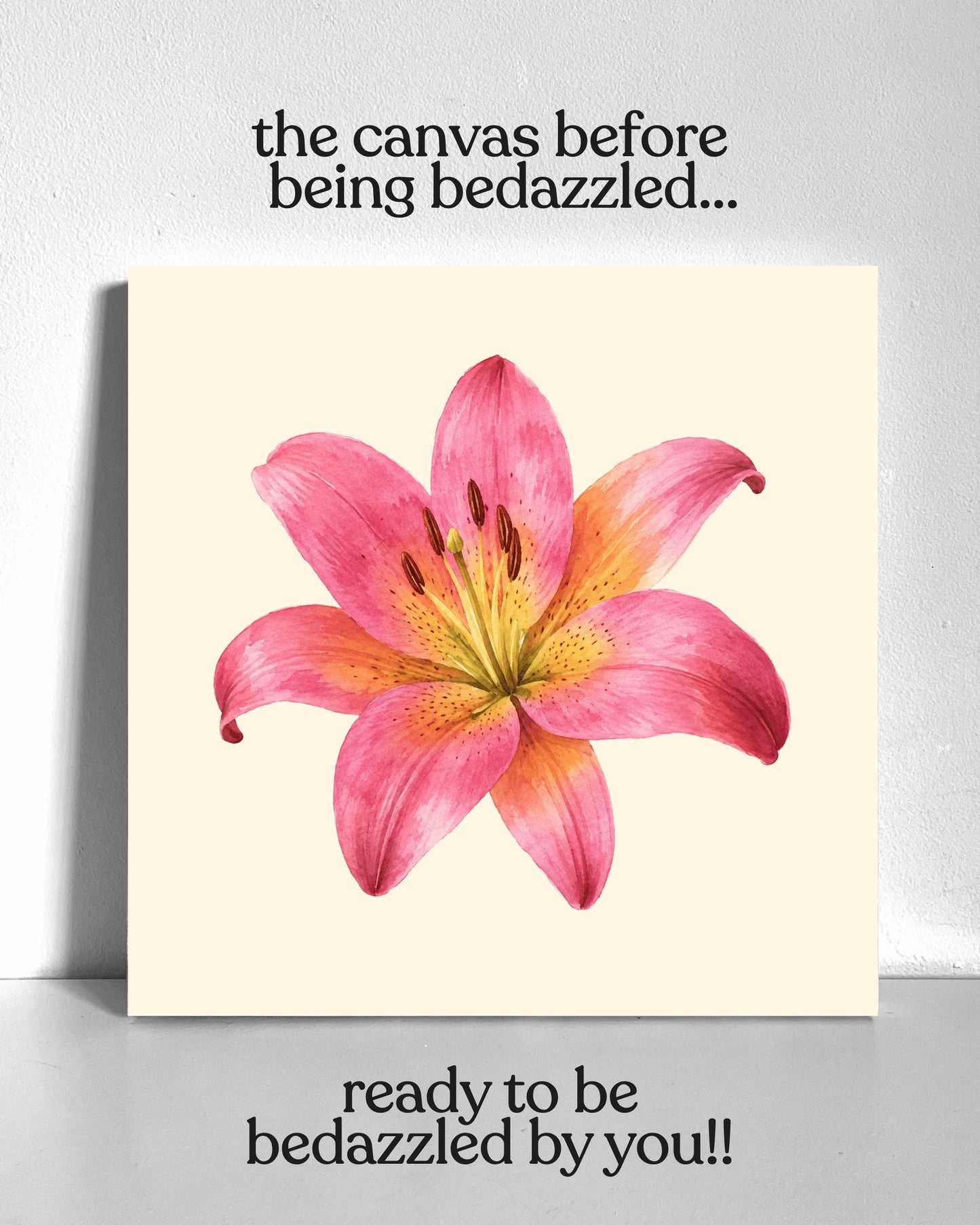 Pink Lily Bedazzle Canvas Kit