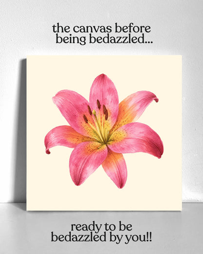 Pink Lily Bedazzle Canvas Kit