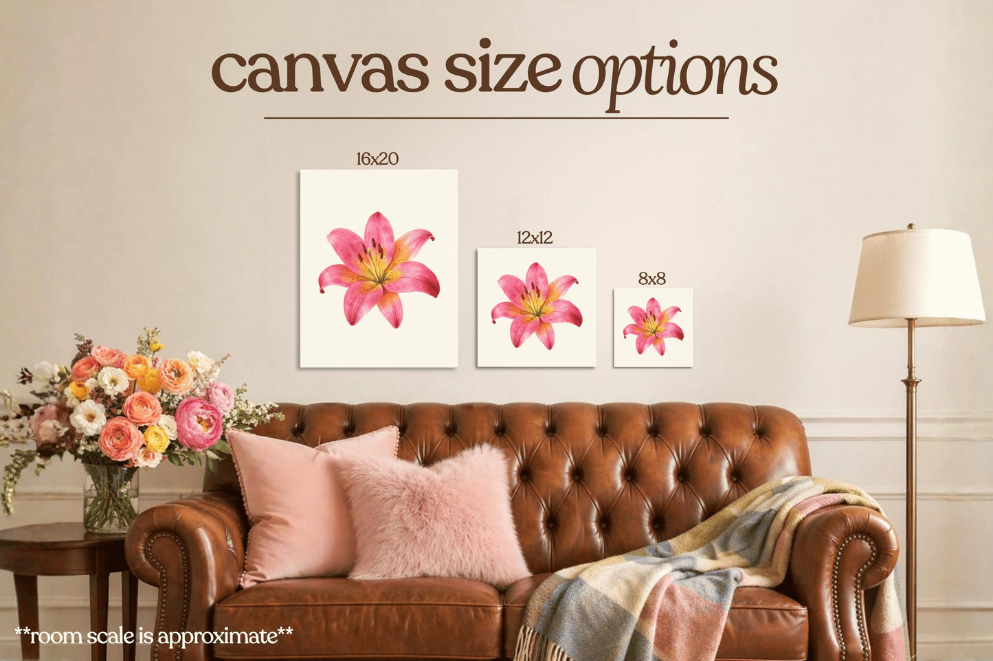 Pink Lily Bedazzle Canvas Kit