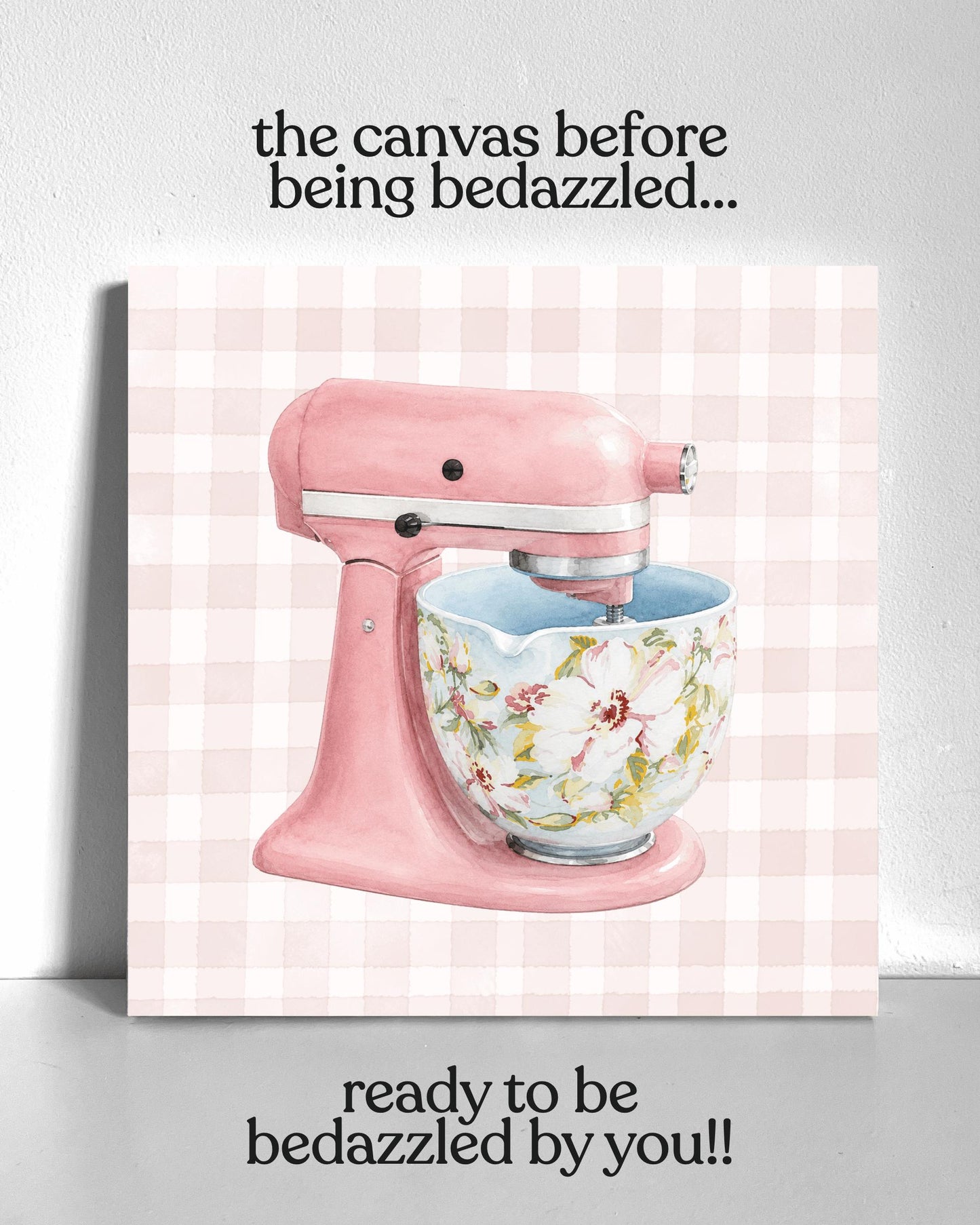 Pink Kitchen Mixer Bedazzle Canvas Kit