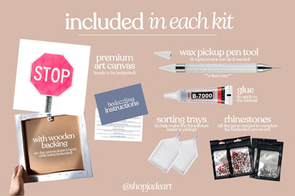 Pink Stop Sign Bedazzle Canvas Kit