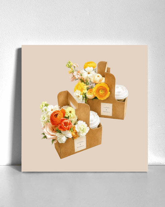 Coffee and Flowers Bedazzle Canvas Kit