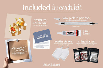 Coffee and Flowers Bedazzle Canvas Kit