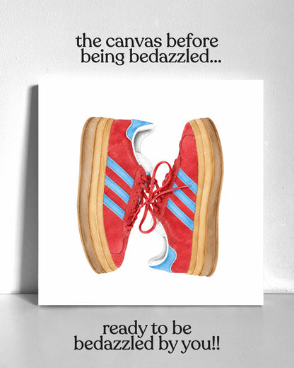 Red and Blue Sneakers Bedazzle Canvas Kit