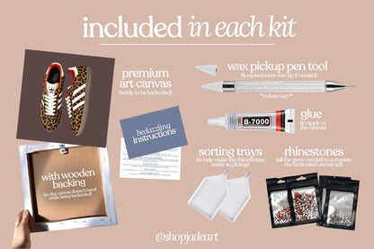 Leopard Sneakers Bedazzle Canvas Kit