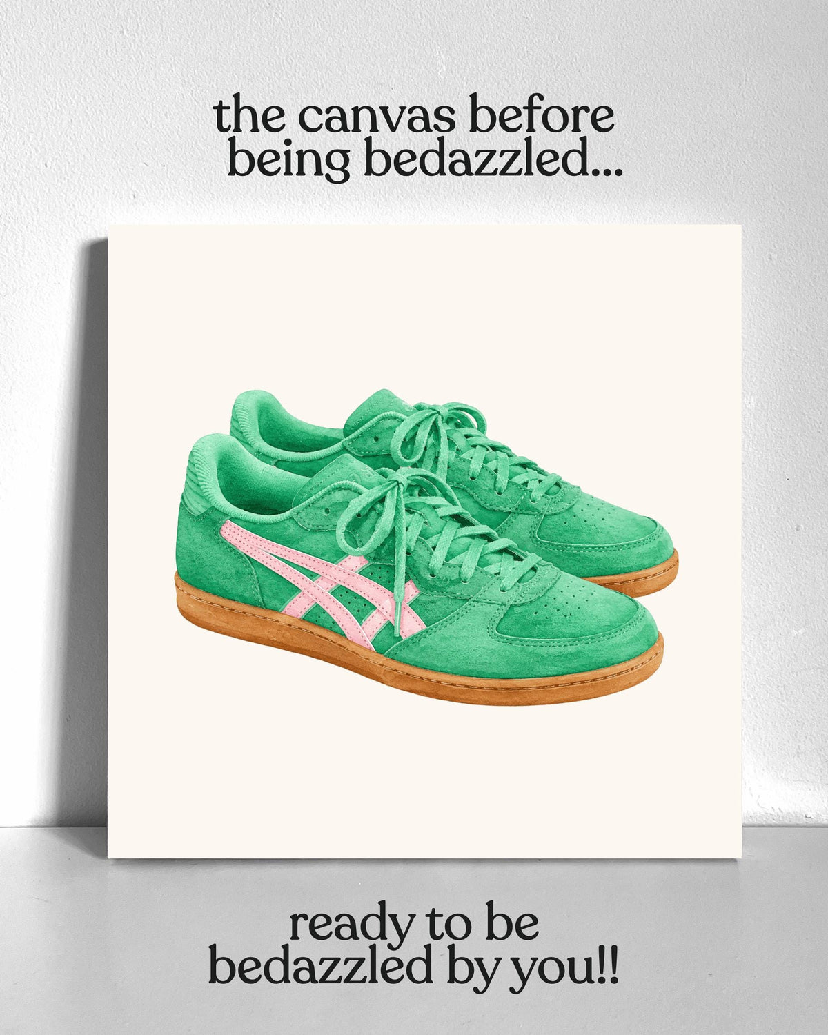 Green Sneakers Bedazzle Canvas Kit