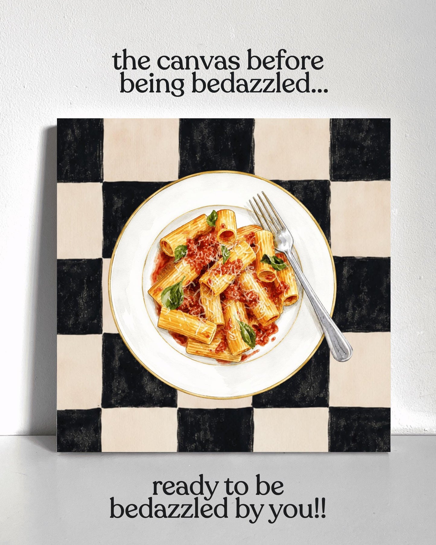 Pasta Dish Bedazzle Canvas Kit