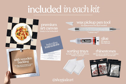 Pasta Dish Bedazzle Canvas Kit
