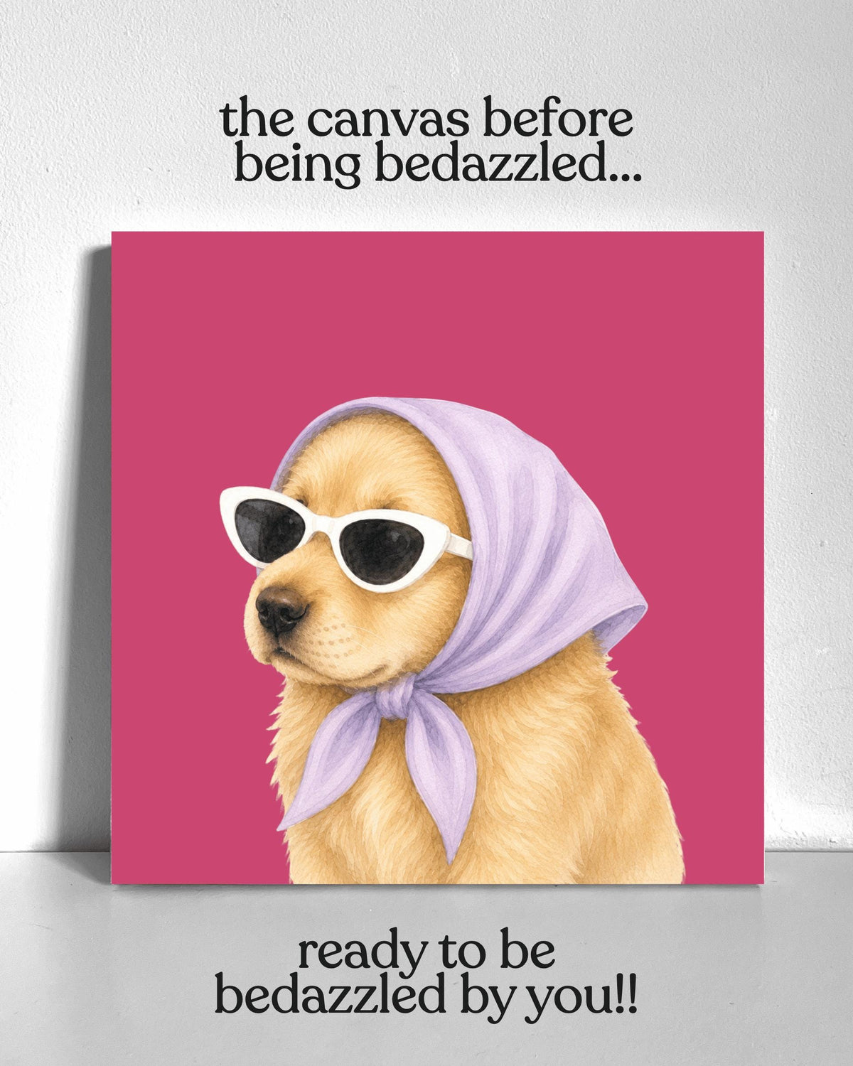 Stylish Lab Puppy Bedazzle Canvas Kit