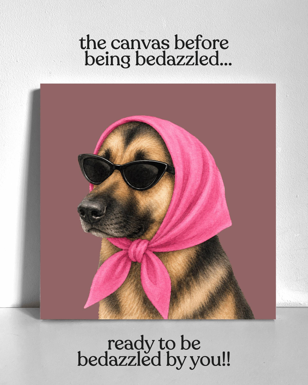Stylish German Shepard Bedazzle Canvas Kit