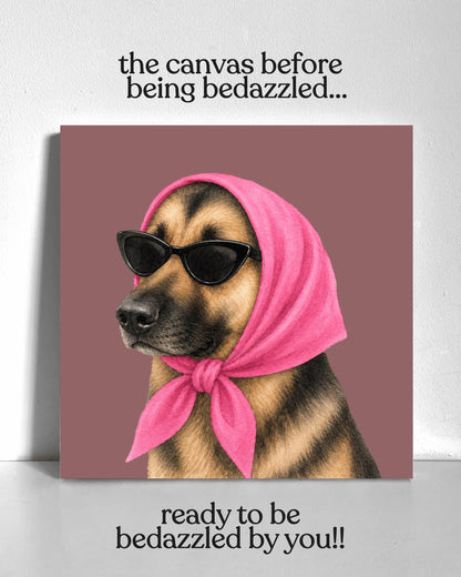 Stylish German Shepard Bedazzle Canvas Kit
