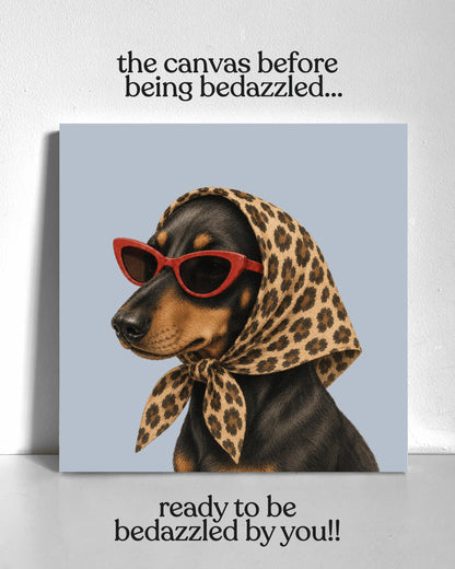 Stylish Dachshund Bedazzle Canvas Kit