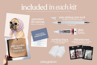 Stylish French Bulldog Bedazzle Canvas Kit