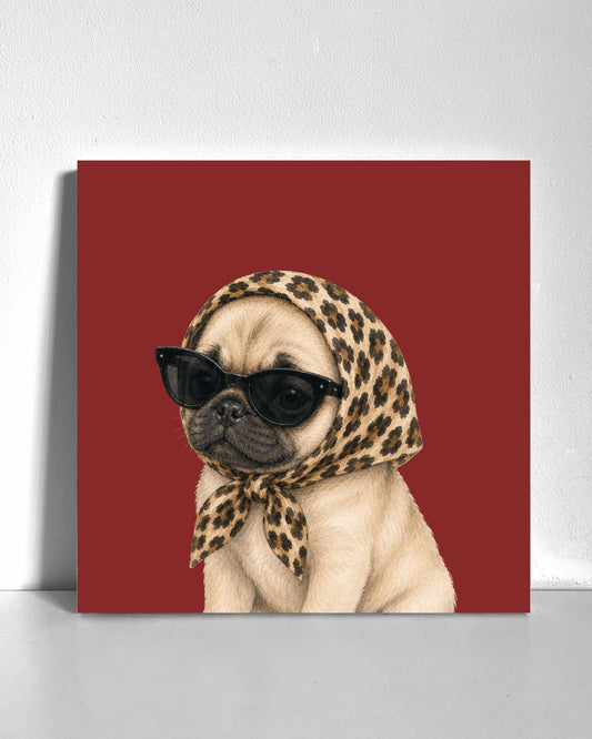 Stylish Pug Puppy Bedazzle Canvas Kit