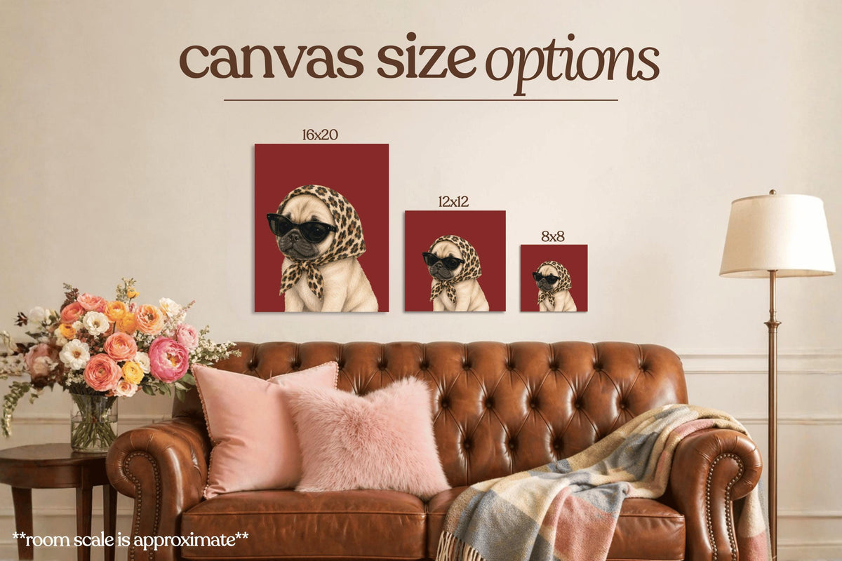 Stylish Pug Puppy Bedazzle Canvas Kit
