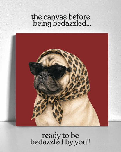 Stylish Pug Bedazzle Canvas Kit