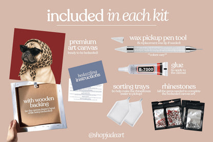 Stylish Pug Bedazzle Canvas Kit