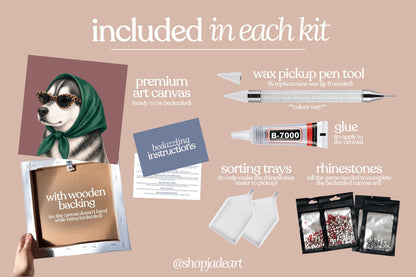 Stylish Husky Bedazzle Canvas Kit