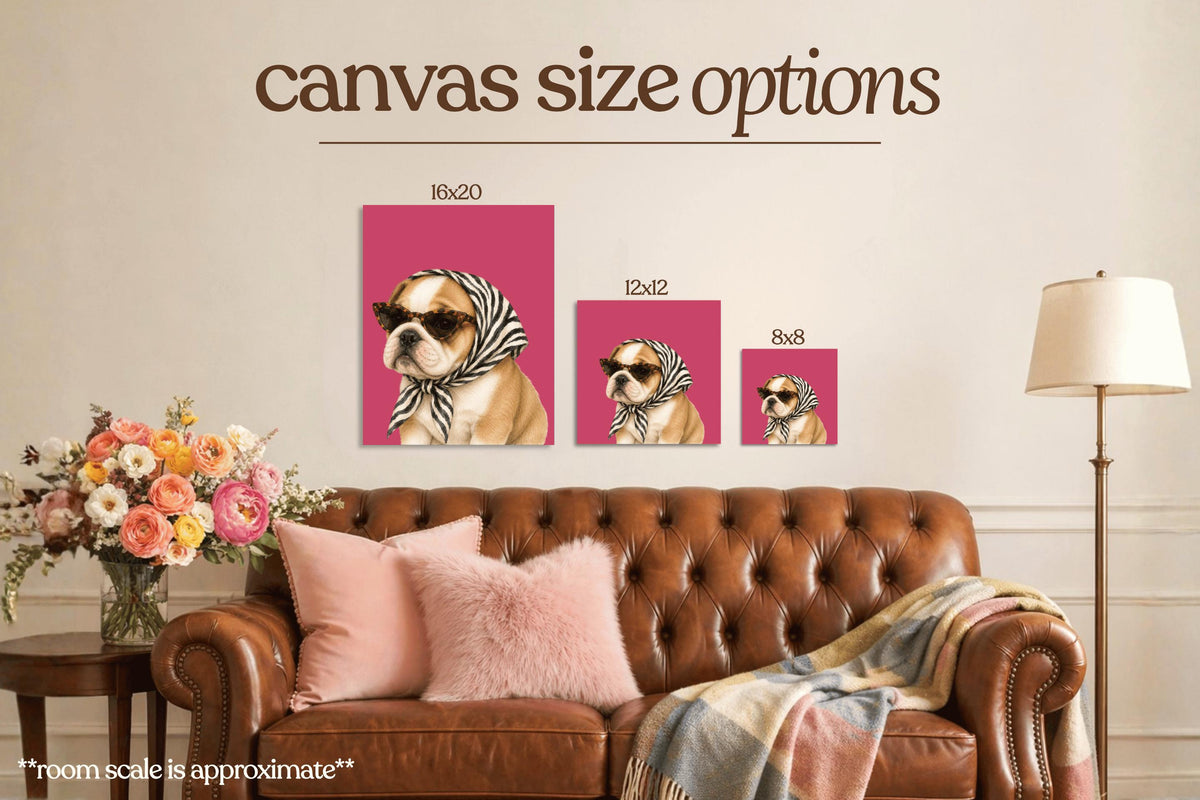 Stylish Bull Dog Puppy Bedazzle Canvas Kit