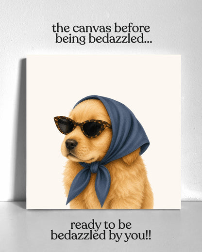 Stylish Cocker Spaniel Puppy Bedazzle Canvas Kit