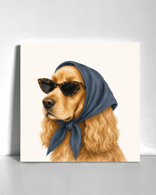 Stylish Cocker Spaniel Bedazzle Canvas Kit