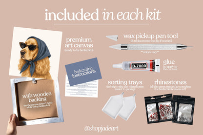 Stylish Cocker Spaniel Bedazzle Canvas Kit