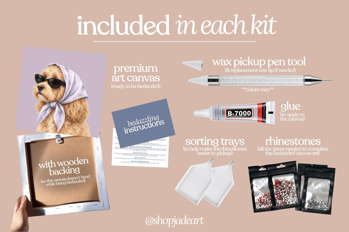 Stylish Cavapoo Bedazzle Canvas Kit
