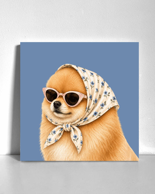 Stylish Pomeranian Bedazzle Canvas Kit
