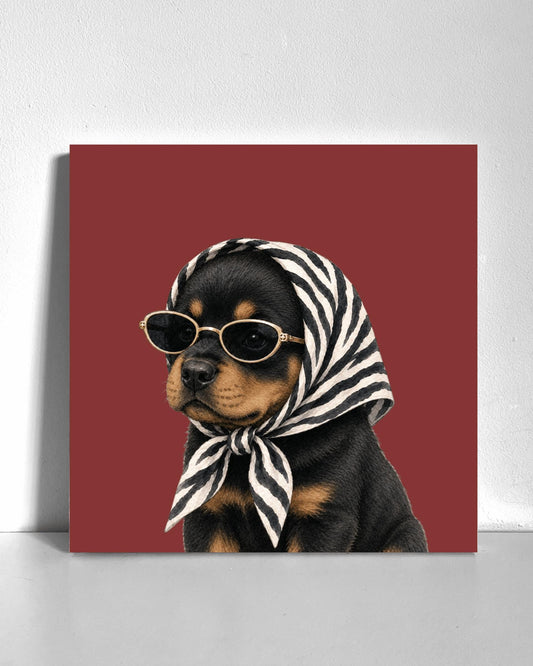Stylish Rottweiler Puppy Bedazzle Canvas Kit